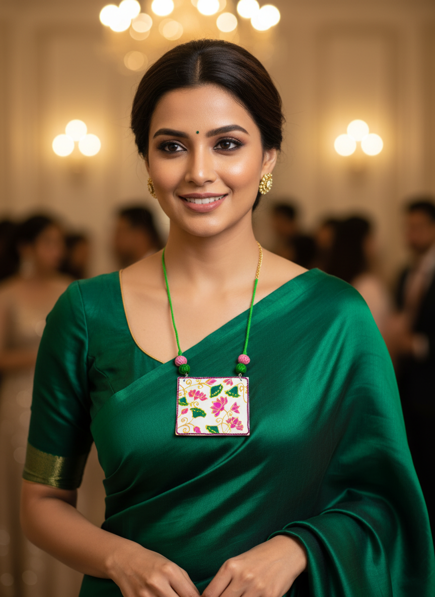 Statement Necklace, Handpainted : Handmade