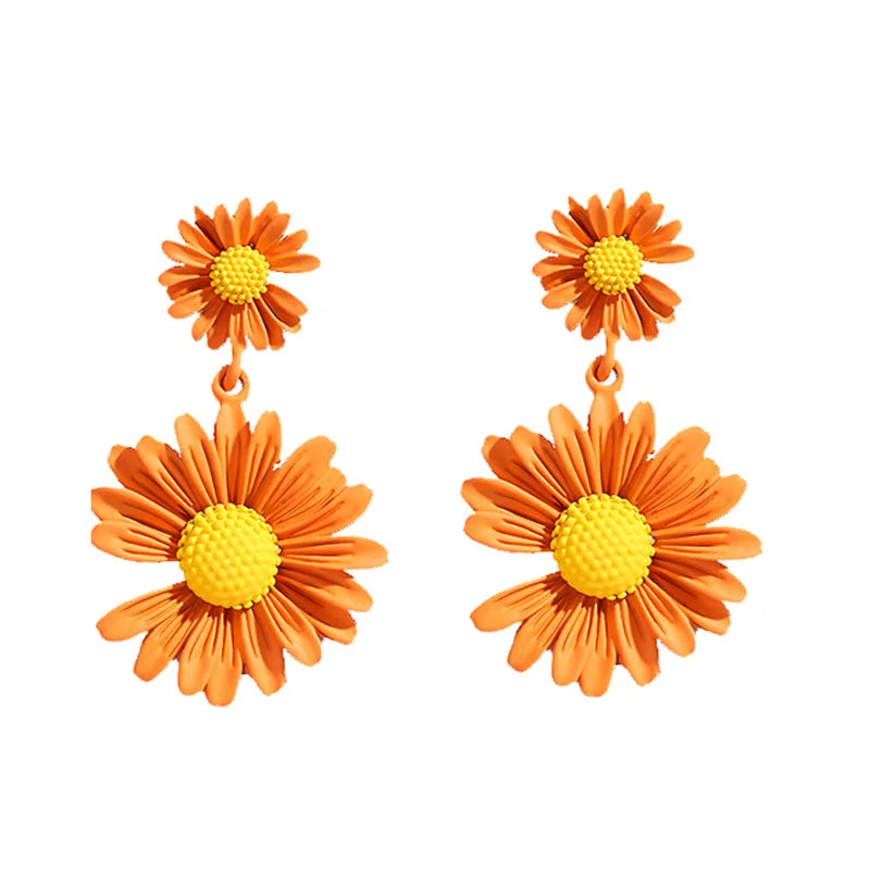 Daisy Earrings Orange