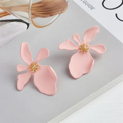 Flower Statement Earrings Pink
