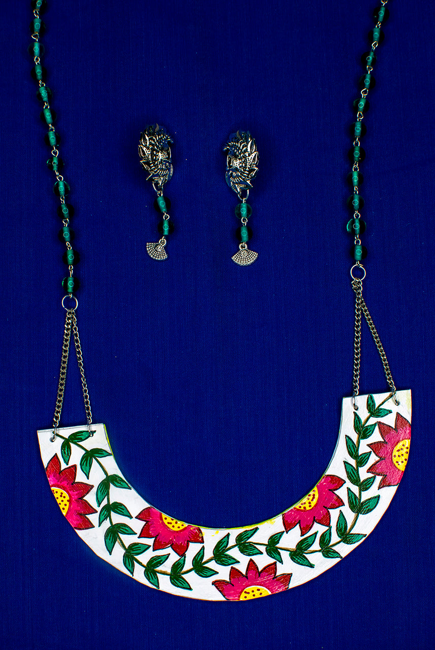 Happiness Necklace set, Handpainted : Handmade