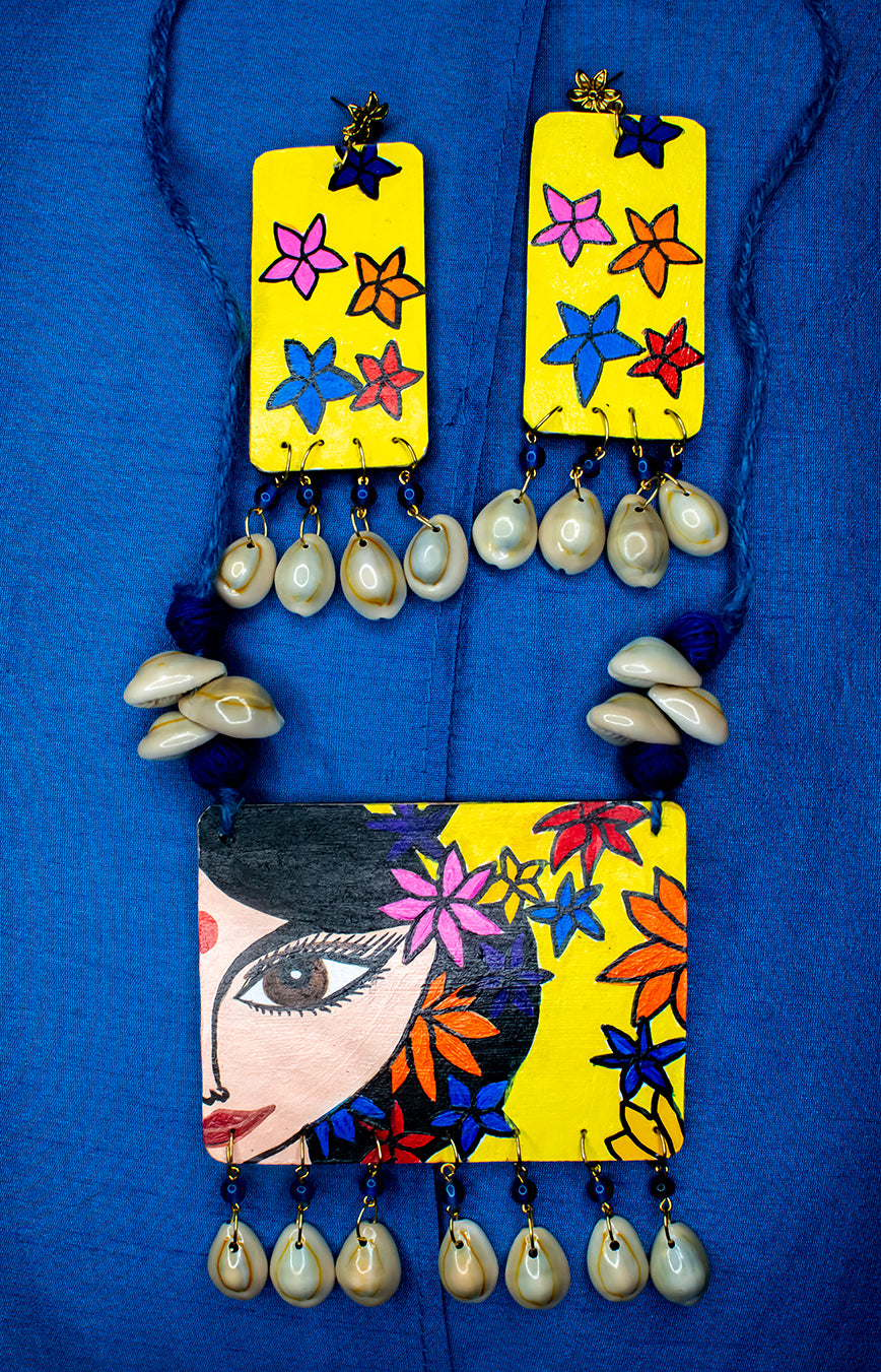 Anvesha Necklace Set, Handpainted  : Handmade