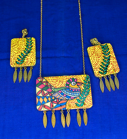 Mayuraa Necklace Set, Handpainted : Handmade