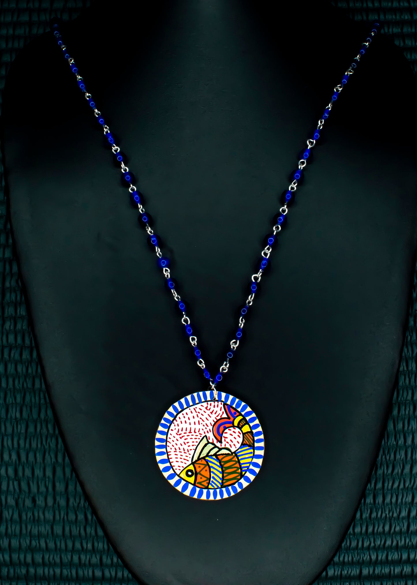 Meenal Necklace, Handpainted : Handmade