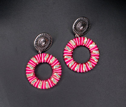 Flora Pink Earrings : Handmade
