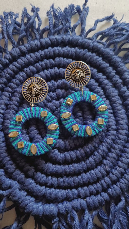 Flora Blue Earrings : Handmade
