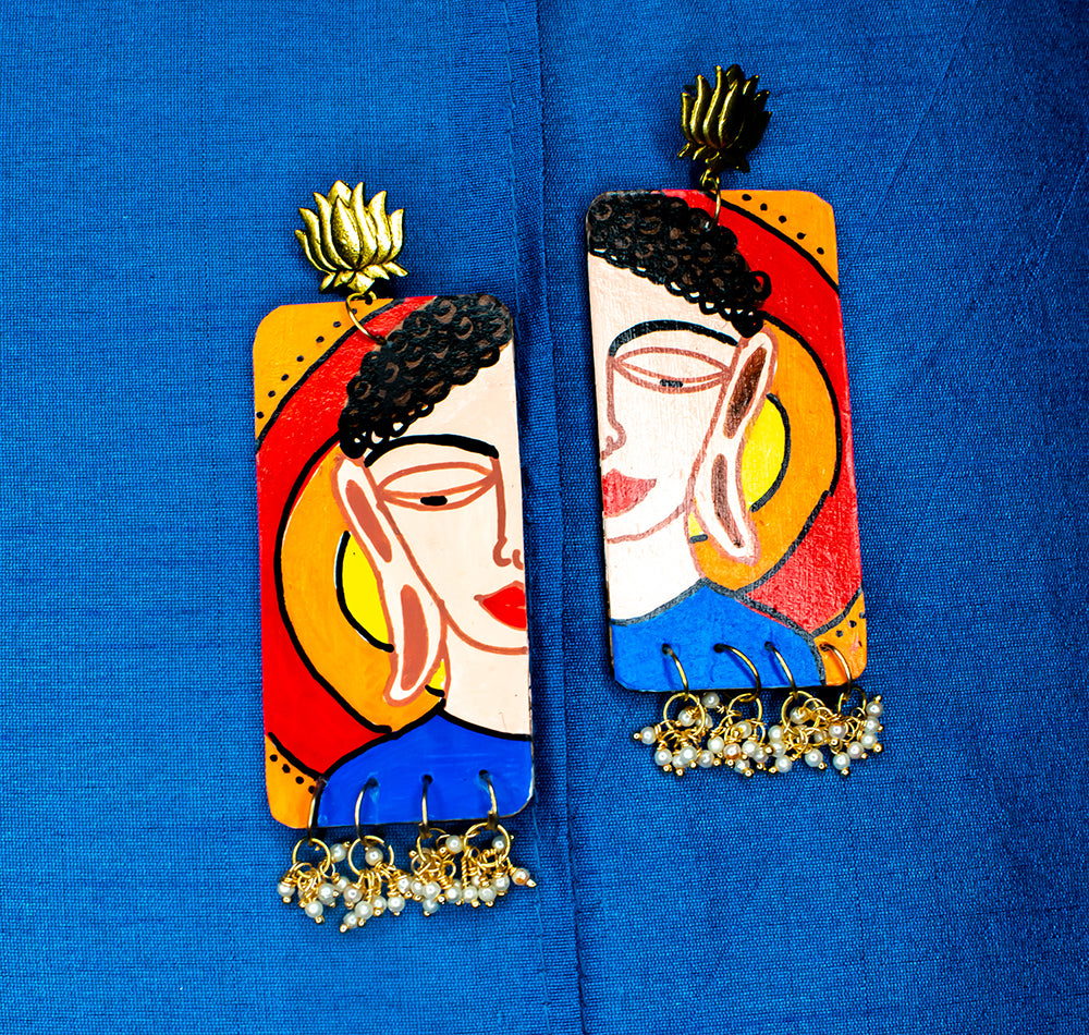 Buddha earrings, Handpainted : Handmade