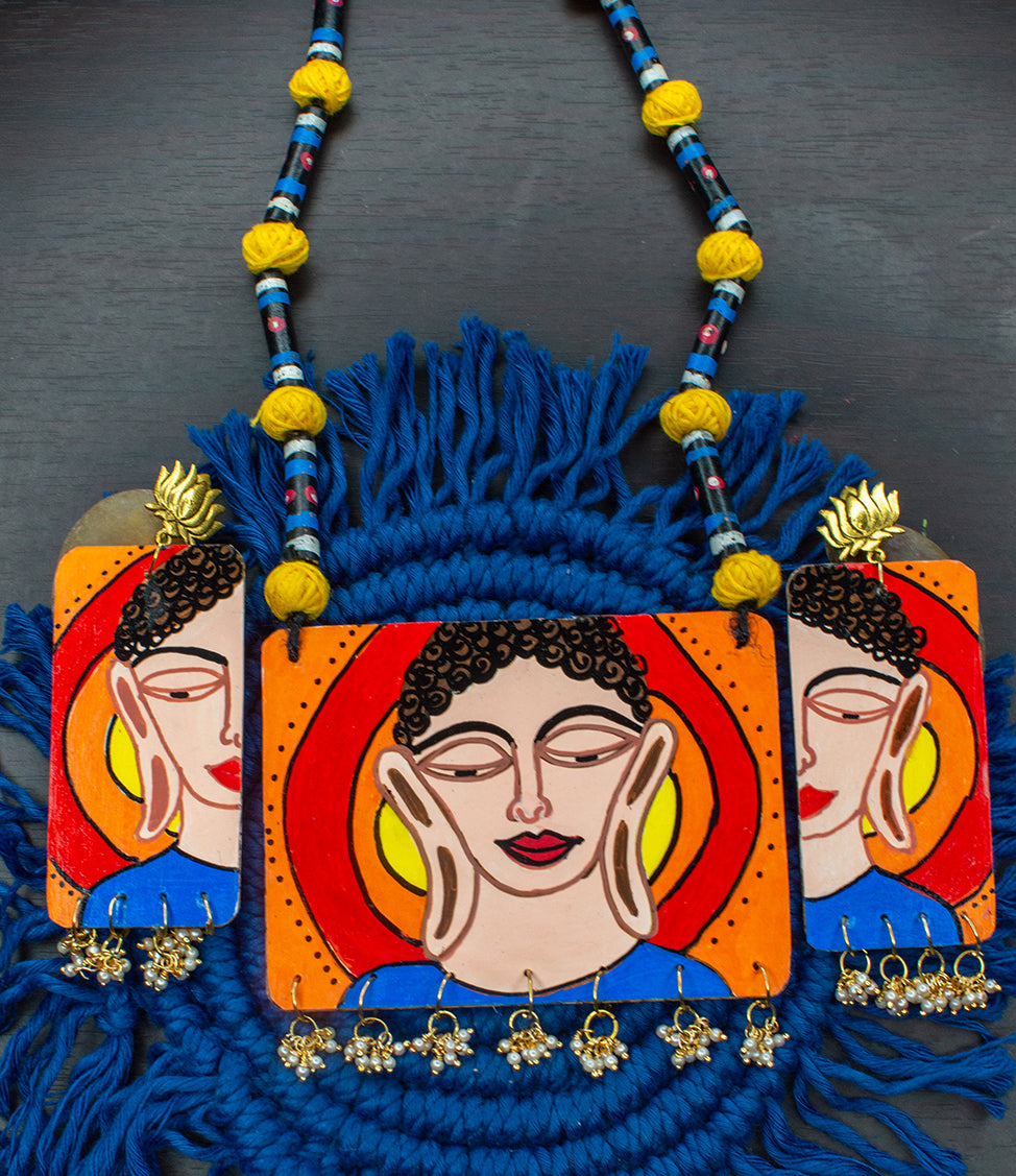 Buddha Necklace Set, Handpainted : Handmade
