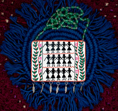 Tribe Art Necklace, Handpainted : Handmade