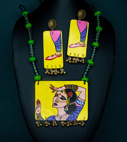 Nartaki Necklace Set, Handpainted : Handmade