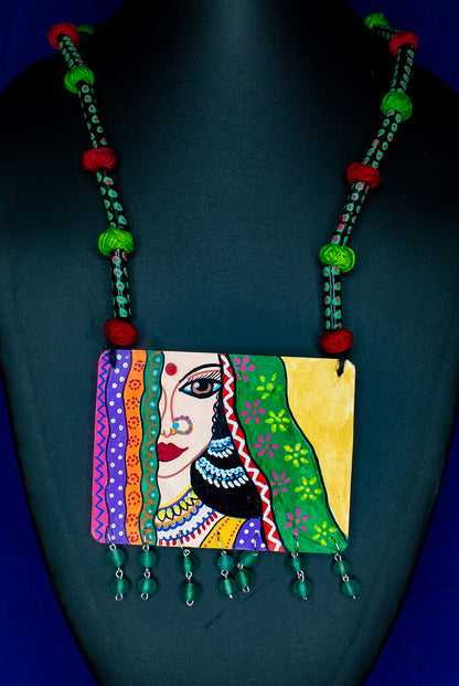Odhni Necklace, Handpainted : Handmade