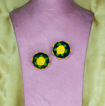 Aparajita Embroidered Fabric Earrings: Handmade