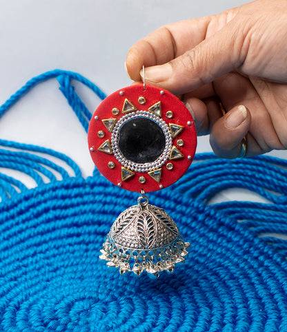 Amulya Fabric Earrings : Handmade
