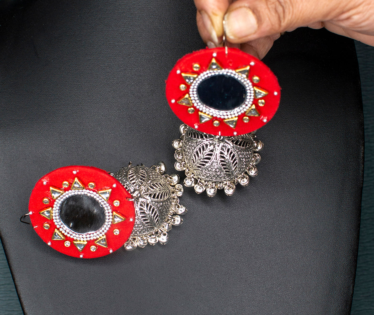 Amulya Fabric Earrings : Handmade