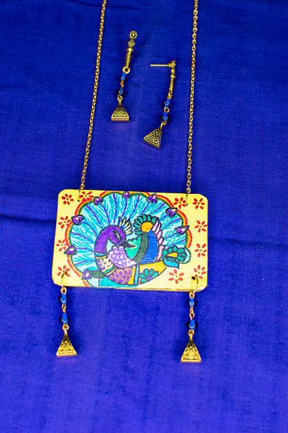 Dhvajee Necklace Set, Handpainted : Handmade