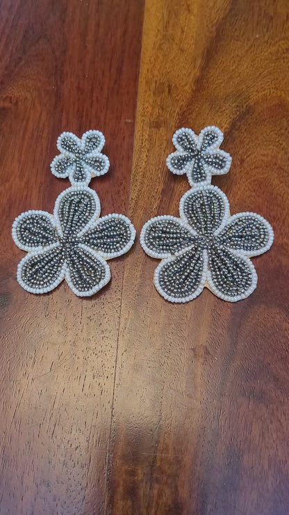 Ramya Embroidered Earrings : Handmade