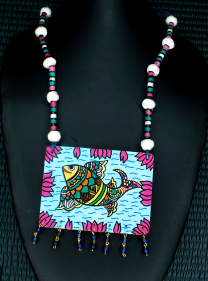 Maaya Necklace, Handpainted : Handmade