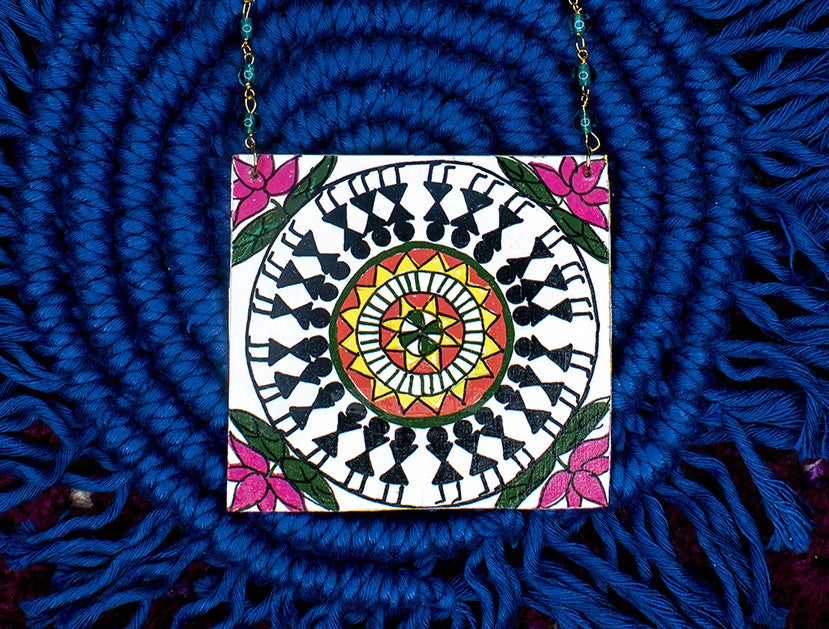 Tribal Dance Necklace, Handpainted : Handmade