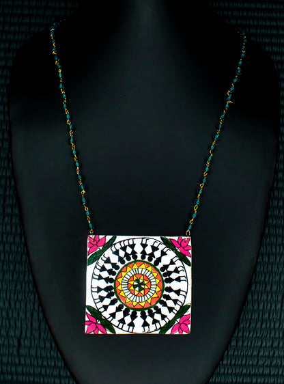 Tribal Dance Necklace, Handpainted : Handmade