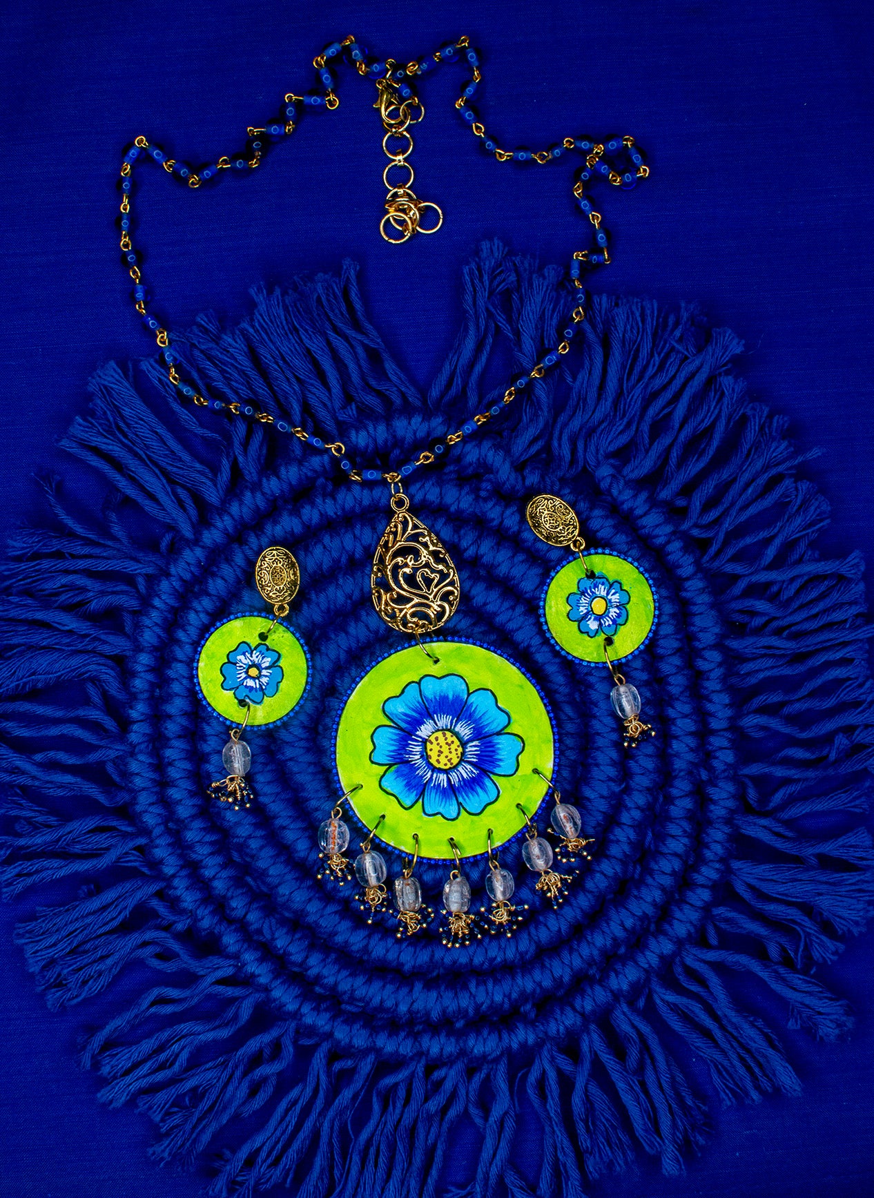 Karishma Necklace Set, Handpainted : Handmade