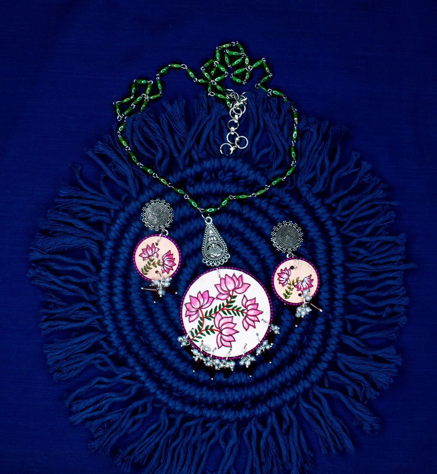 Hemlata Necklace Set, Handpainted  : Handmade