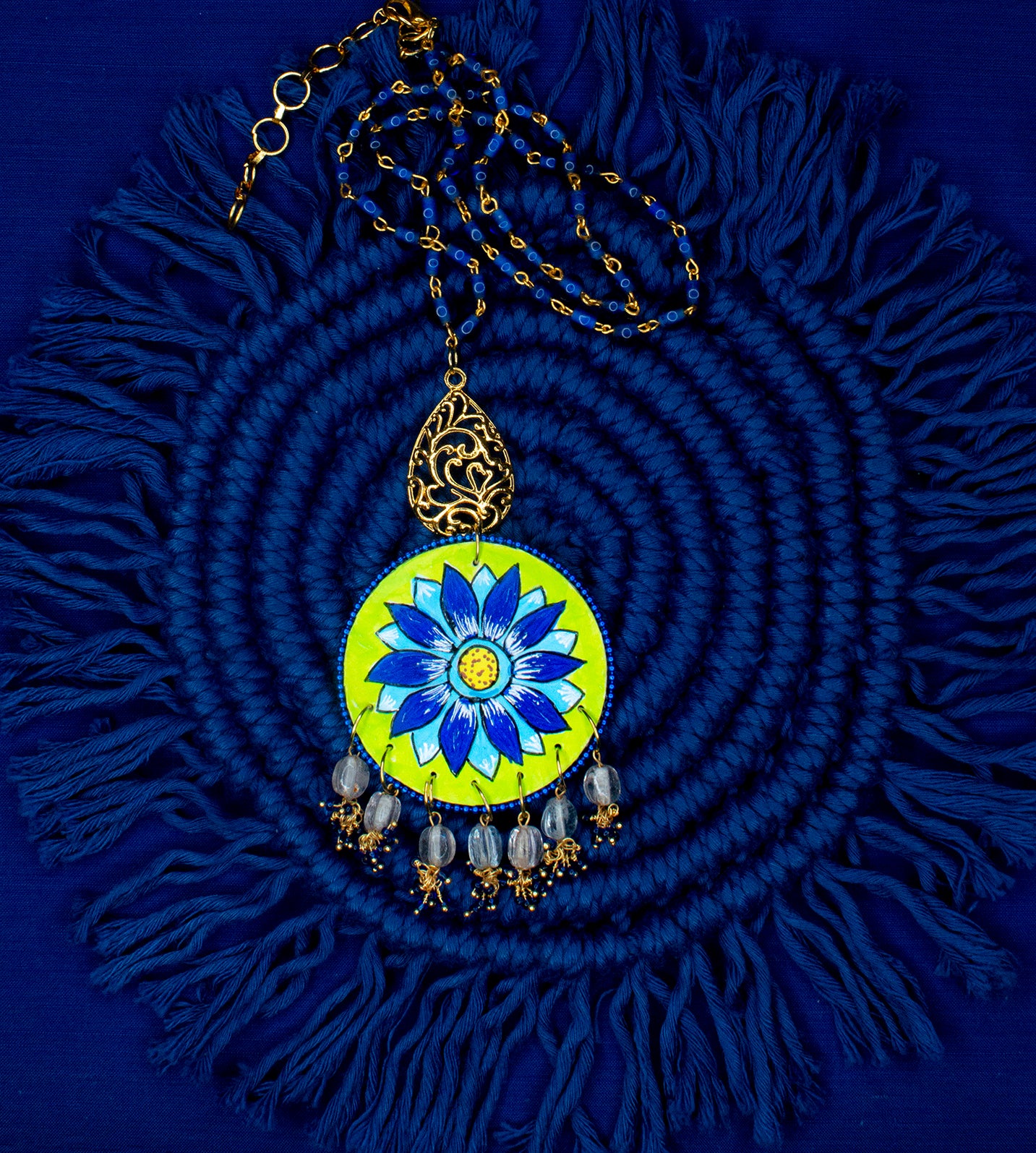 Aarohi Necklace Set, Handpainted : Handmade