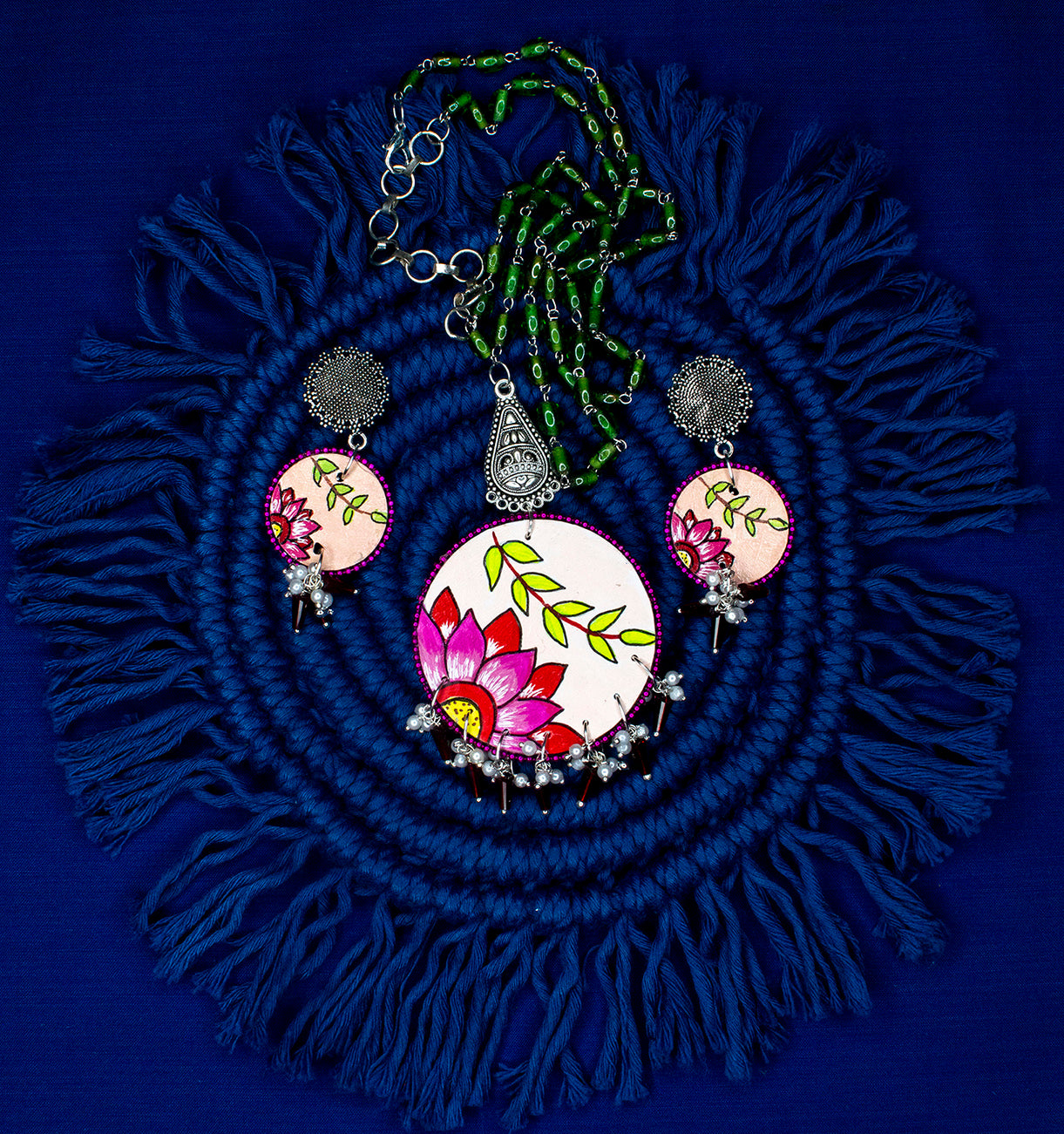 Khushi Necklace Set, Handpainted : Handmade
