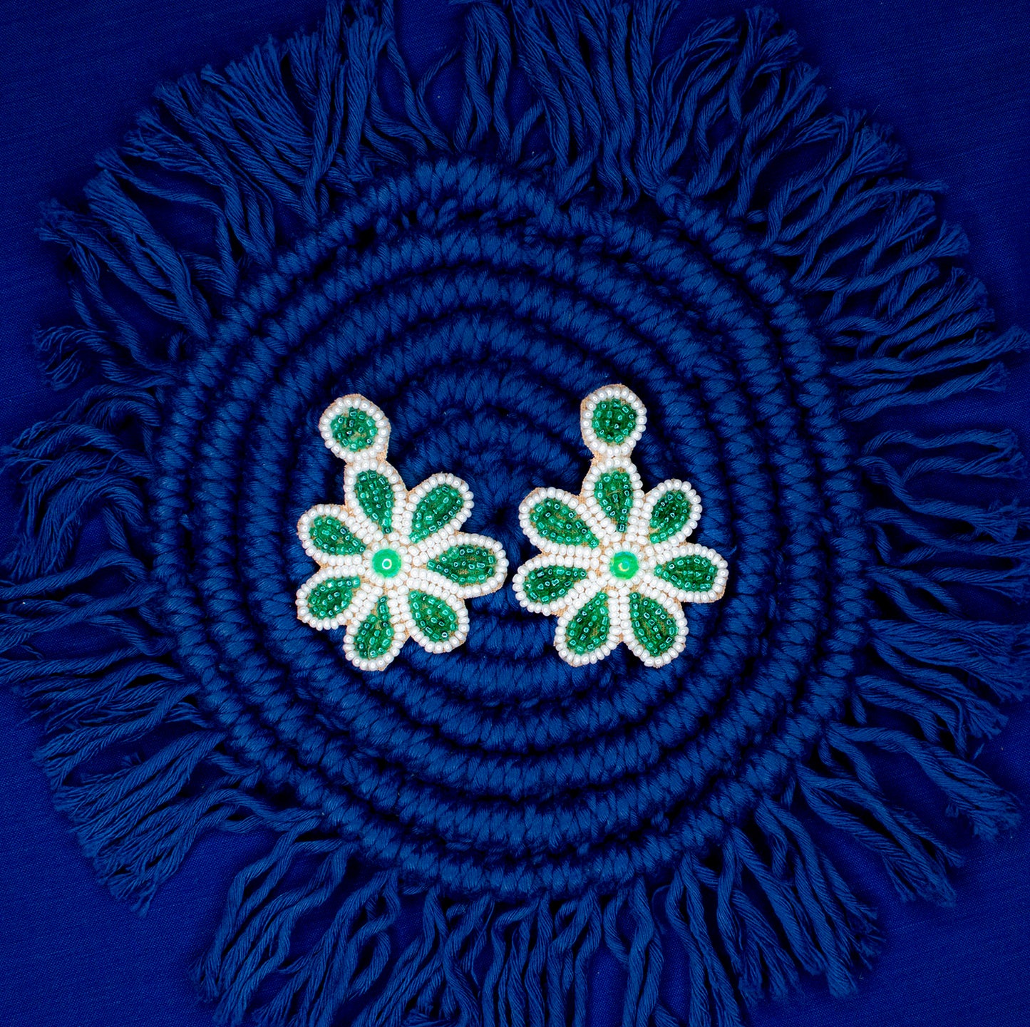 Devyani Green Embroidered Earrings : Handmade