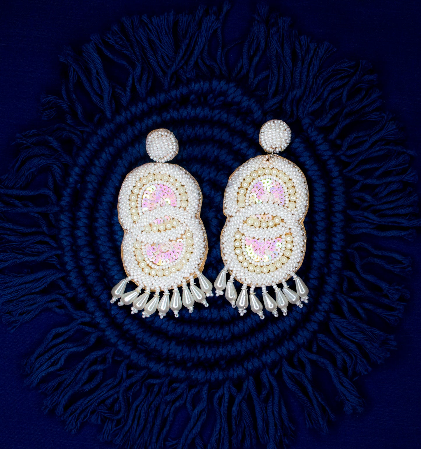 Divya Embroidered Earrings : Handmade