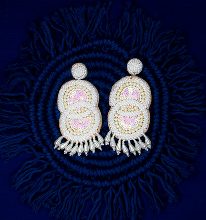 Divya Embroidered Earrings : Handmade