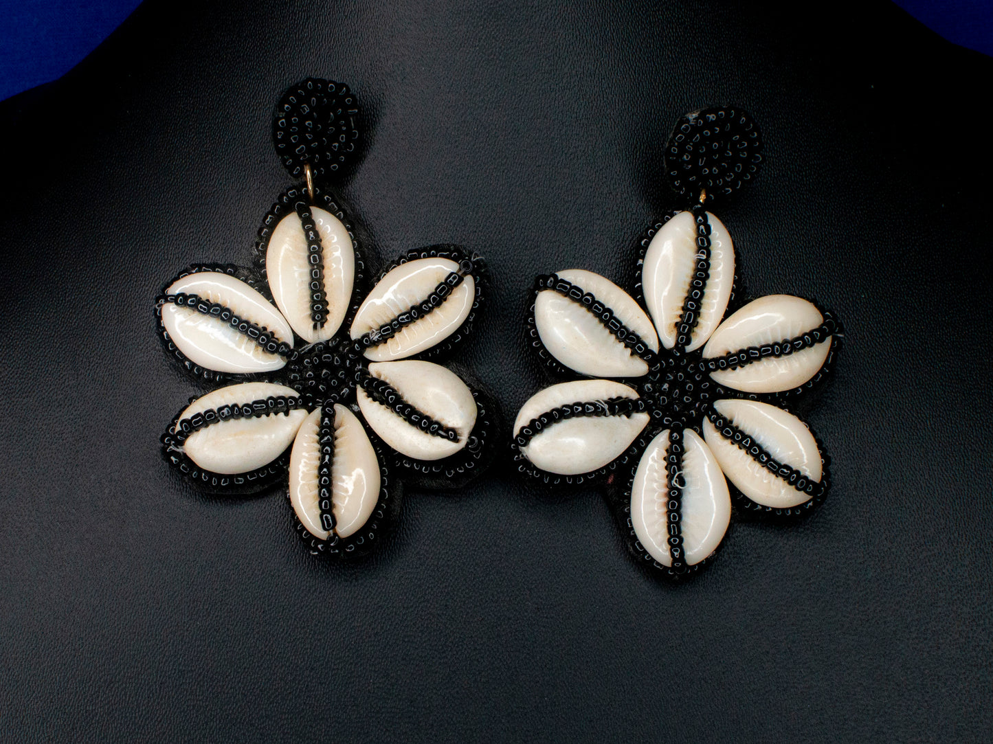 Rupali Black Embroidered Earrings : Handmade