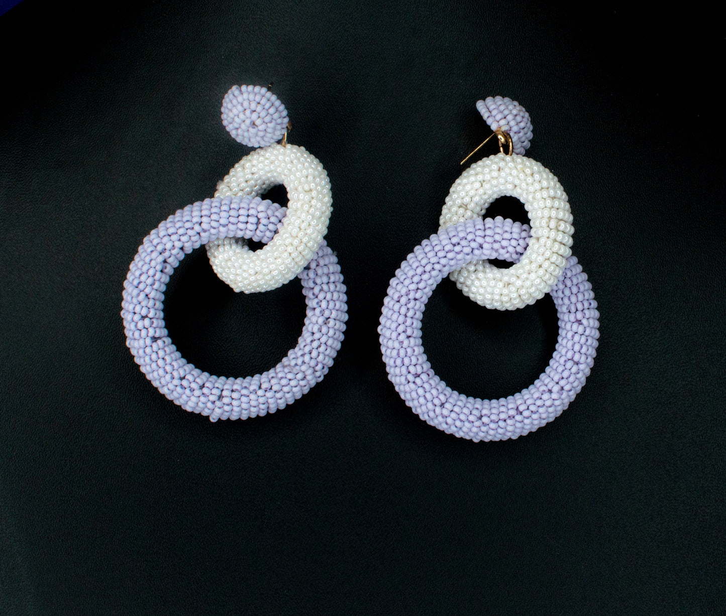 Roundelle Embroidered Earrings : Handmade