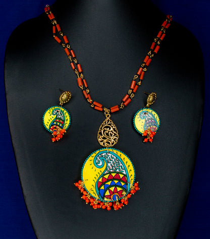 Anamika Necklace Set, Handpainted : Handmade