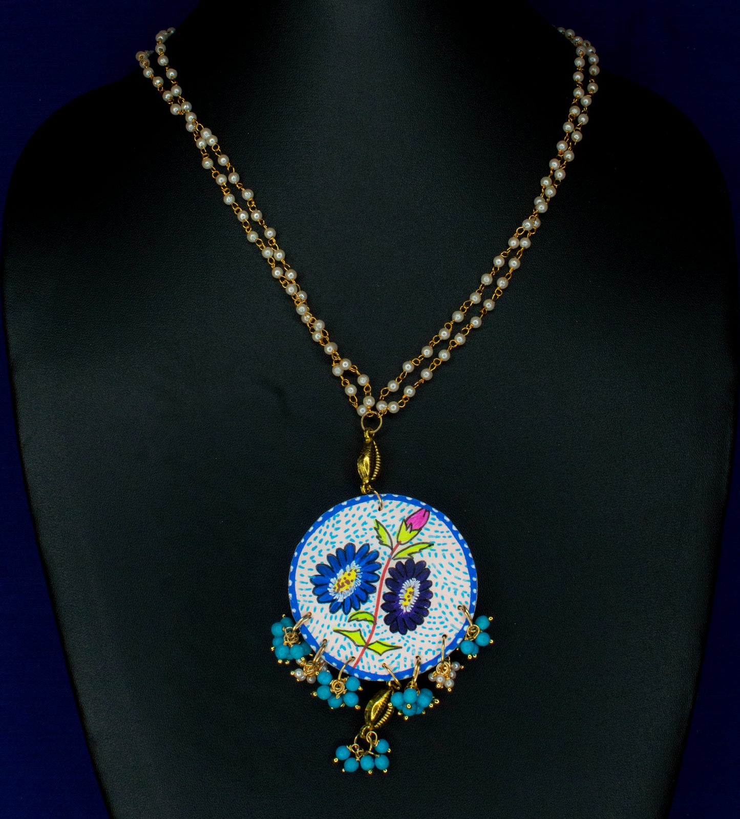 Pushplata Necklace, Handpainted : Handmade