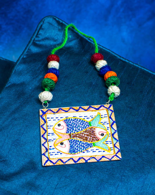 Tri-Fish, Necklace, Handpainted : Handmade