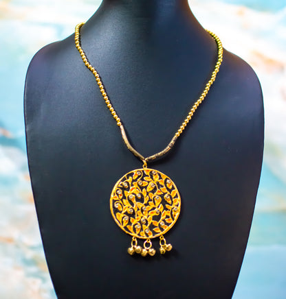 Handmade Jewellery - Handpainted Necklace with Kundan