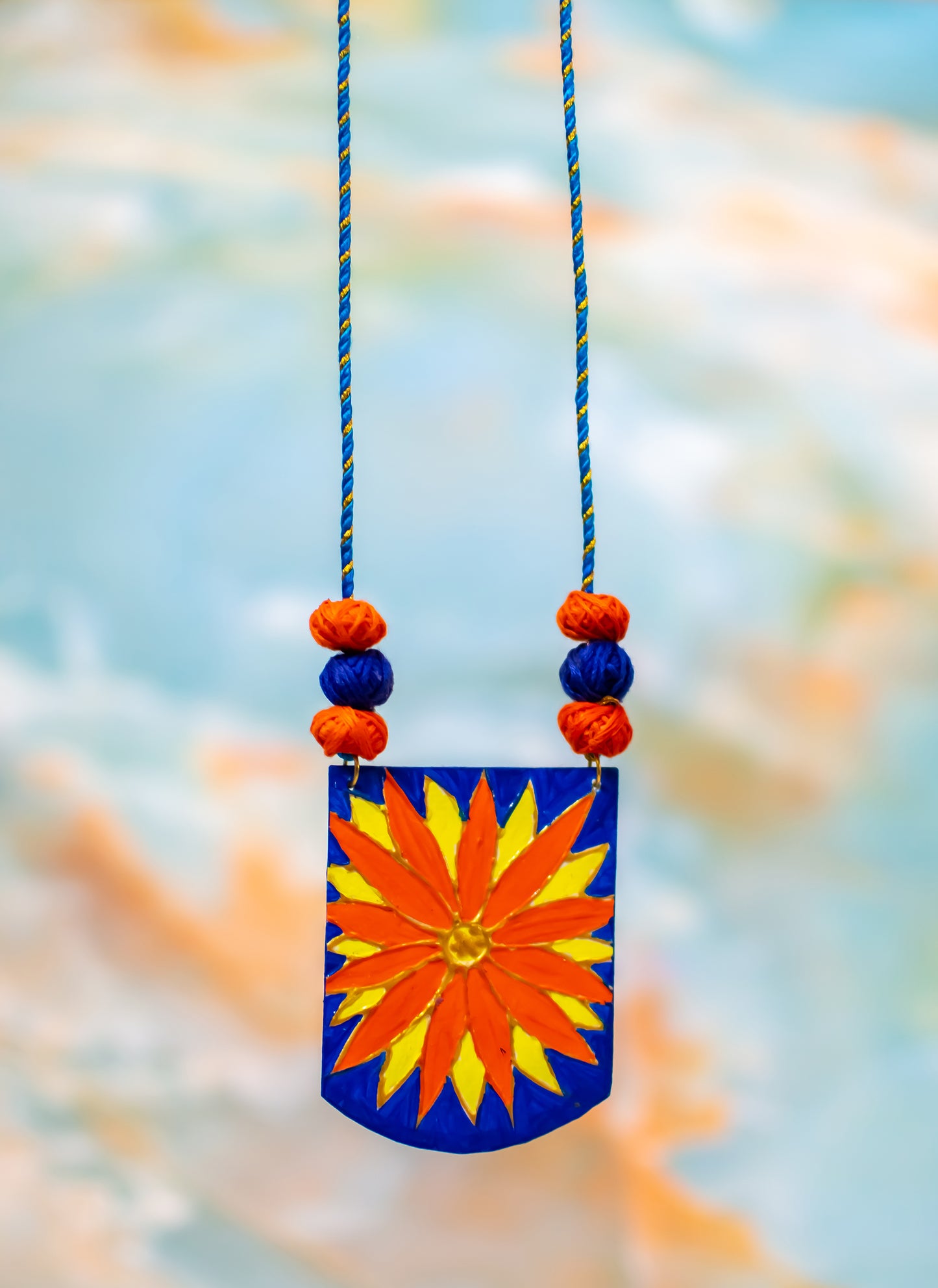 Dinkar Necklace, Handpainted : Handmade
