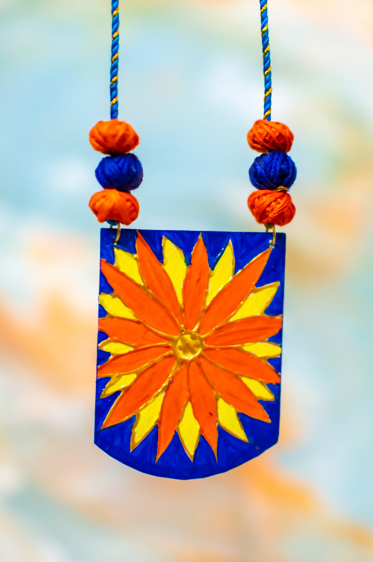 Dinkar Necklace, Handpainted : Handmade