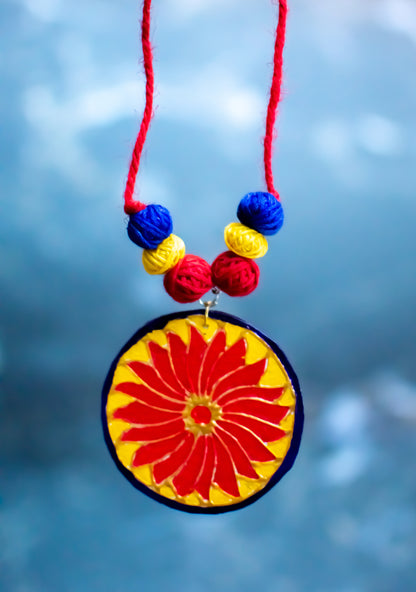 Diwakar Necklace, handpainted : Handmade