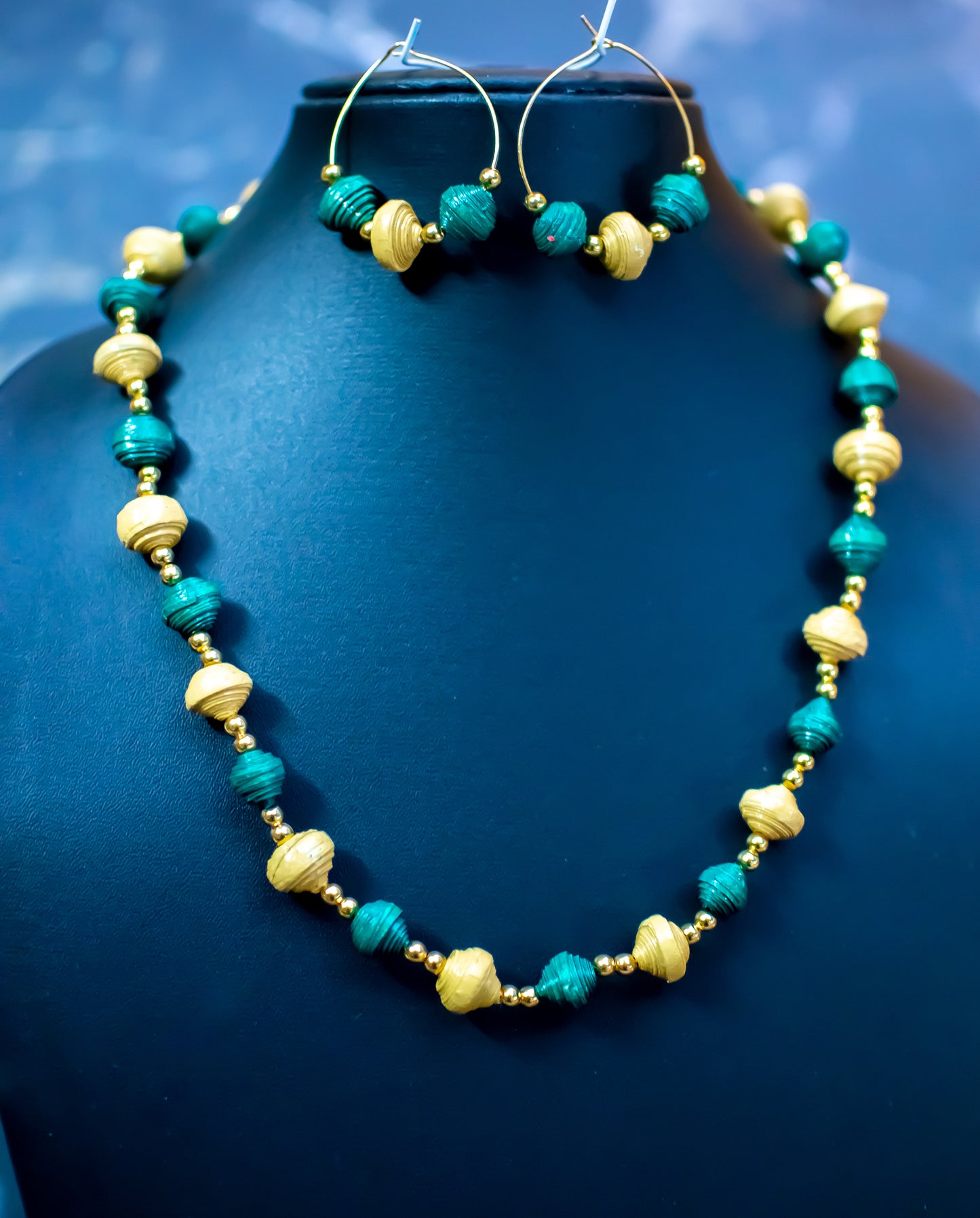 Handmade Jewelley - Handpainted beads Necklace Set