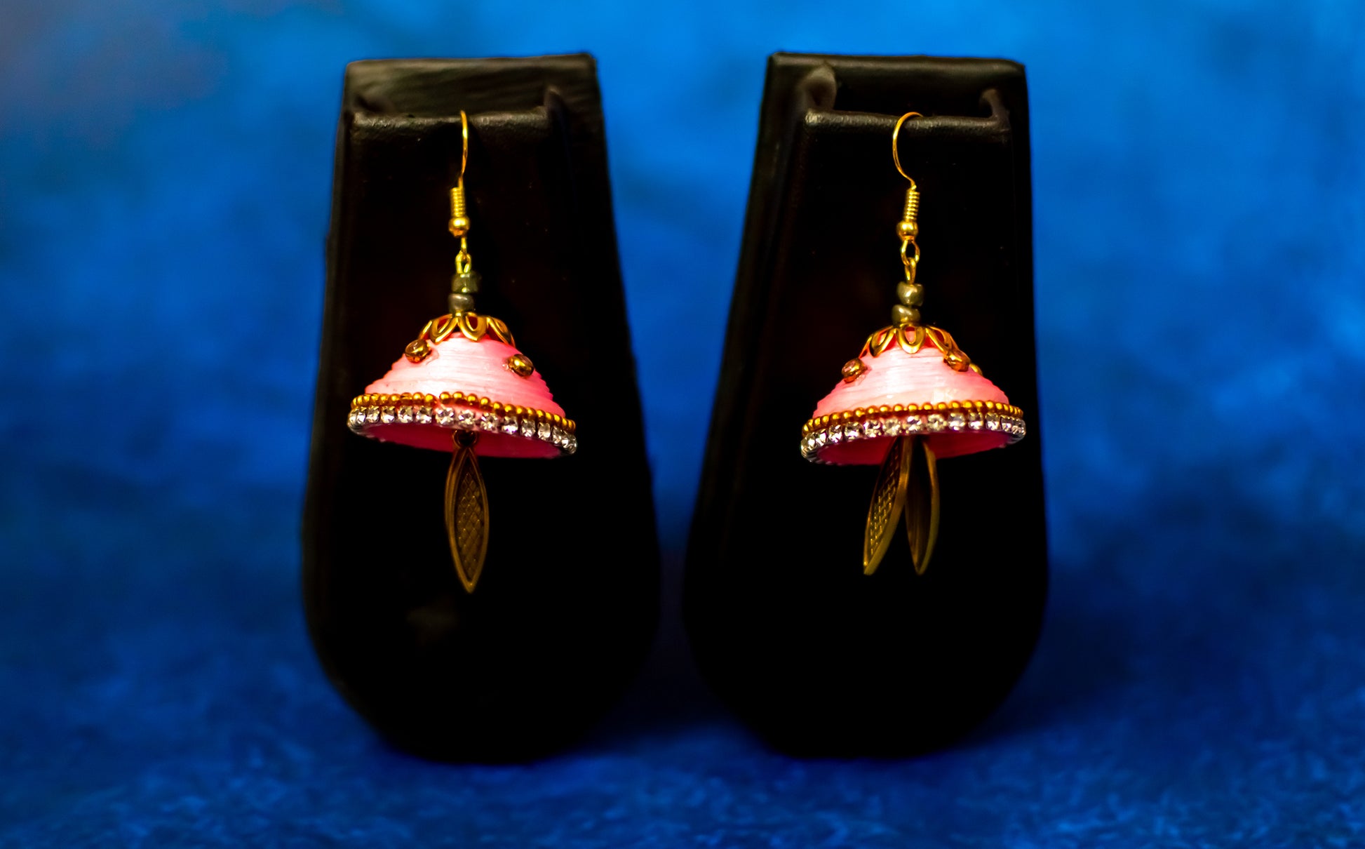 Handmade Jewellery - Baby Pink Jhumka Earrings 