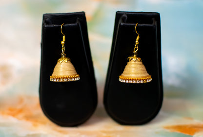 Handmade Jewellery - Golden Jhumka Earrings