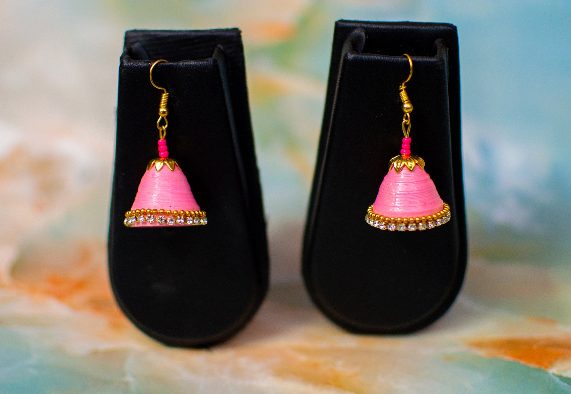Handmade Jewellery - Pink Jhumla Earrings