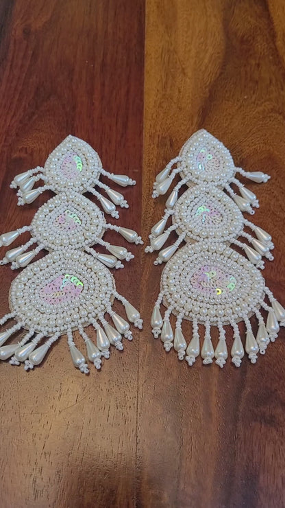 Ratika Embroidered Earrings : Handmade