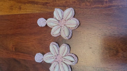 Rupali Pink Embroidered Earrings : Handmade
