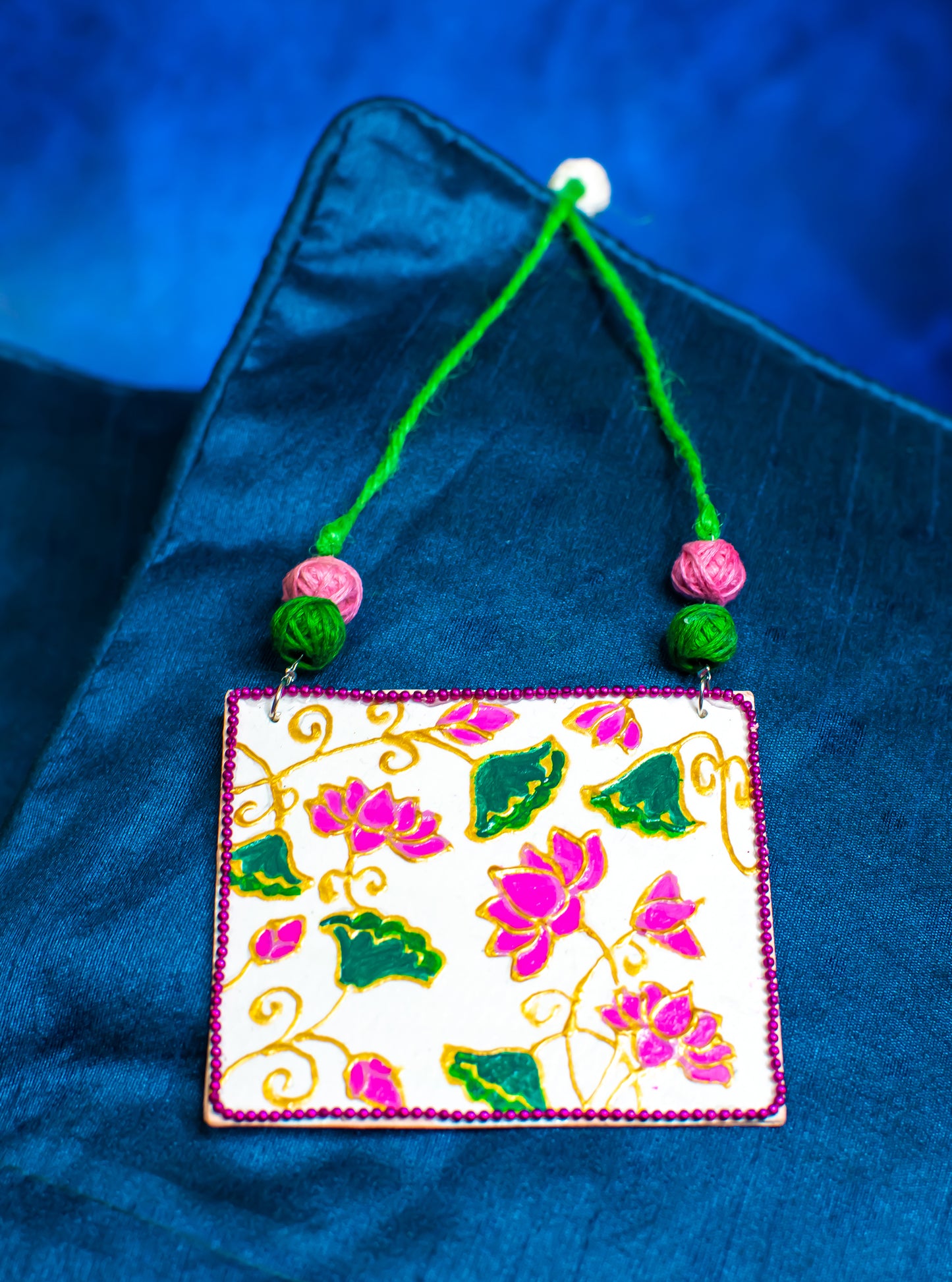 Kamal Necklace set, Handpainted : Handmade